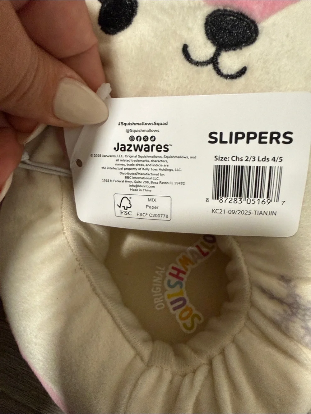 Squishmallows Girls Slippers Size 2/3 NEW WITH TAGS